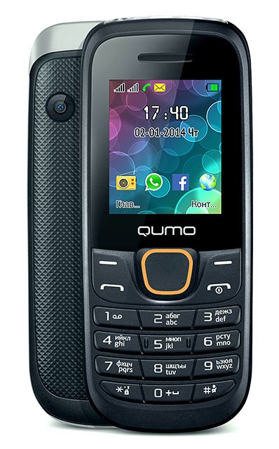 тел.мобильный QUMO Push 184 GPRS чёрный 1,8" LCD 2SIM MicroSD BT MP3 MP4