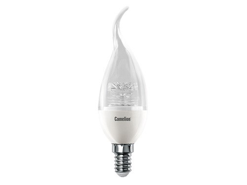 Эл. лампа светодиодная Camelion LED-CW35-5.5W-CL/830/E14(Свеча на ветру5.5Вт 220В,аналог50Вт)уп.10