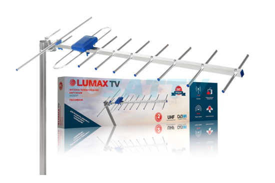 Антенна нар. Lumax DA2201P пассивная  (Алюминий + ABS-пластик, Ку до 11 дБ)
