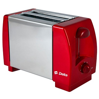 Тостер DELTA  DL-96 нерж бордовый (750Вт, таймер, кнопка отмены) 6/уп