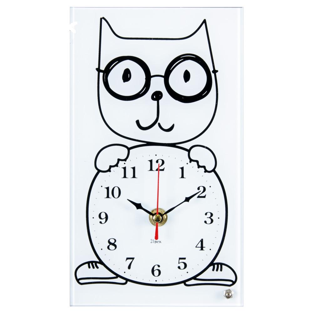 Часы настольные СН 1322 - 06 Котик в очках вертикальн (13x22)