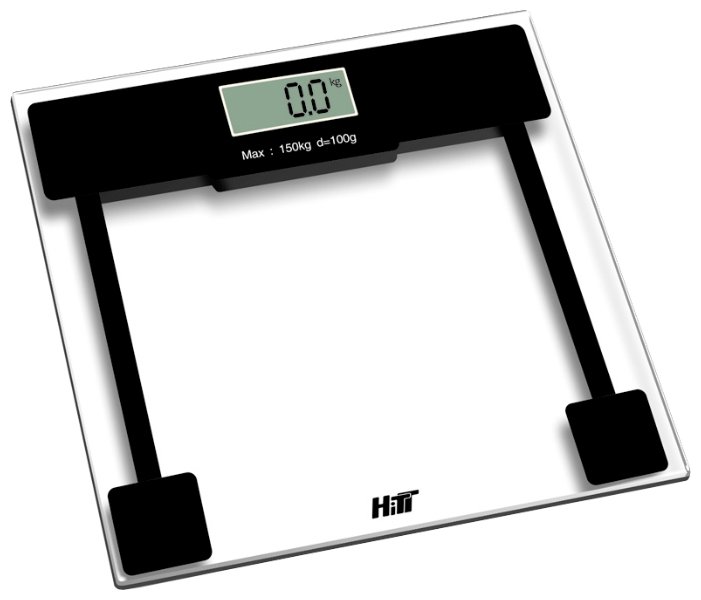 Весы напольные HITT HT-6102 прозрачные (электрон, стекл, слим, до 150 кг/0,1 кг) (6шт/уп)