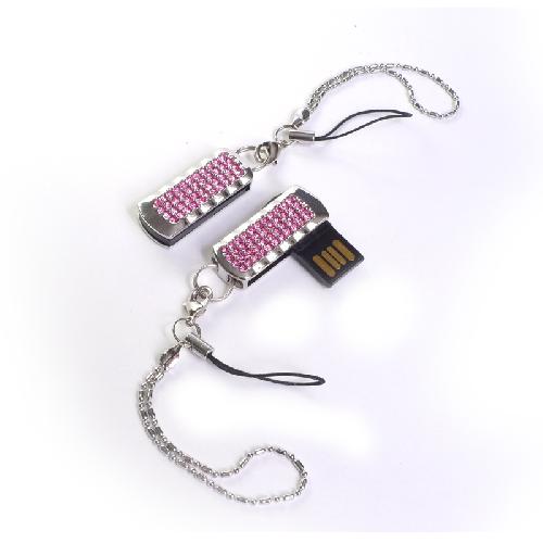 USB2.0 FlashDrives 8Gb QUMO Charm Series Ice Rose, красные кристаллы