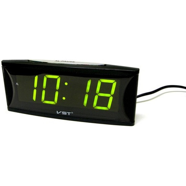 часы настольные VST-719/2 (зеленый), р-р цифр 4,8 см