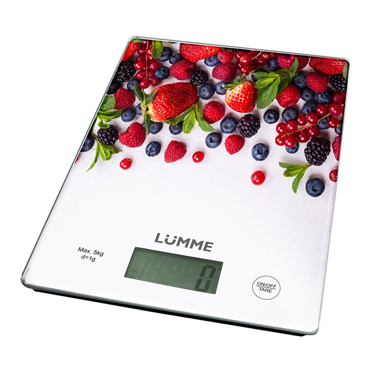 Весы кухонные LUMME LU-1340 лесная ягода (прямоуг, электронные, 5 кг/1г) 12/уп