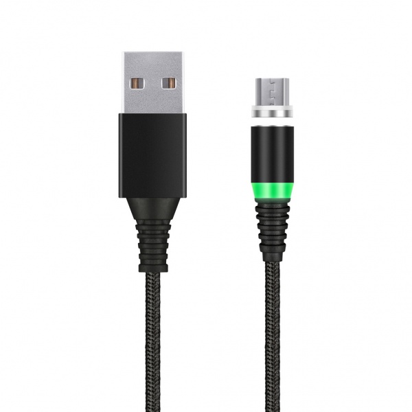 Кабель USB - MicroUSB Smartbuy   с магнитным отсоединяемым наконечником 1м, 2 А, черный (iK-10mt-2)