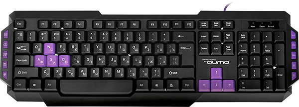 Клавиатура Qumo  Desert Eagle Pro, проводная, 104 +10 клавиш, выделенные блоки WASD и стрелки, кабе