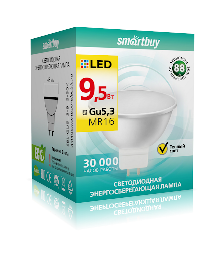 Эл. лампа светодиодная  Smartbuy Gu5,3-9,5W/3000 (SBL-GU5_3-9_5-30K)