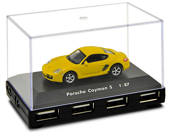 Хаб USB  Машинка - Porsche Cayman S yellow (H73124W-Y)