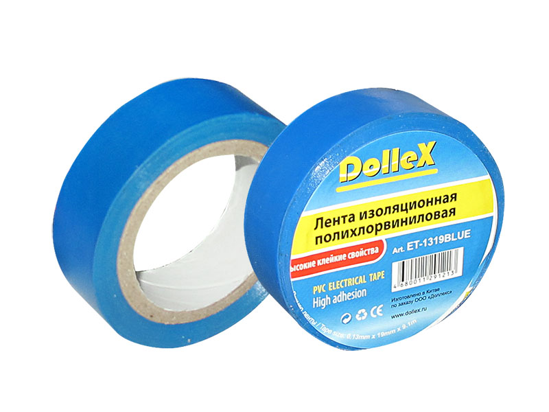 Изолента Dollex ET-1319 красная ПВХ (PVC)  19 мм х 9,10 м