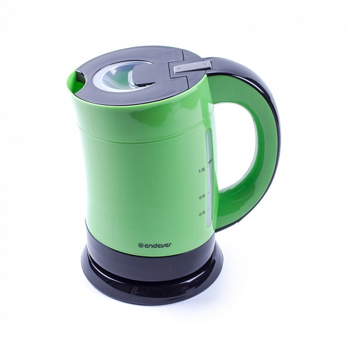 Чайник Endever Skyline KR-357 черно-зеленый (1л,1900Вт, LED-подсветка, диск)