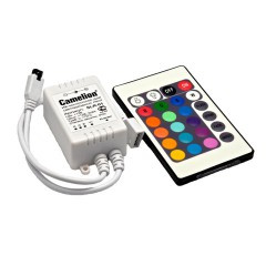 Контроллер RGB для LED лент Camelion SLR-01 (72Вт, ИК пульт, подключается между бл пит и RGB лентой