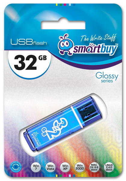USB2.0 FlashDrives32 Gb Smart Buy  Glossy series Orange