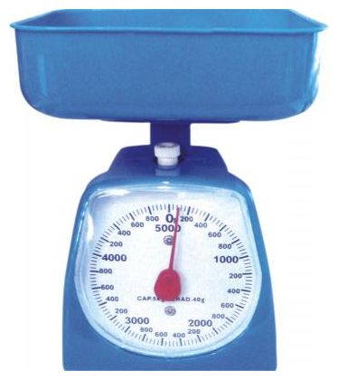 Весы кухонные IRIT IR-7130 синие (механические с чашей, 5кг/40гр)