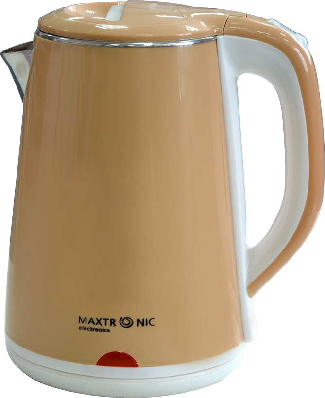 Чайник  MAXTRONIC MAX-222A коричн (2л, двойн стенки, колба нерж, диск 1,8кВт) 12/уп