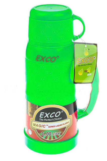 Термос  со стекл колбой EXCO MC-100 объём 1л, узкое горлышко, чашка
