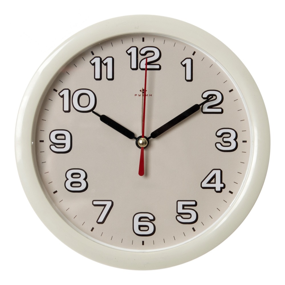 Часы будильник  B4-004 (диам 15 см) слоновая кость Классика