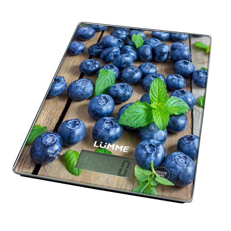 Весы кухонные LUMME LU-1340 черничная россыпь (прямоуг, электронные, 5 кг/1г) 12/уп