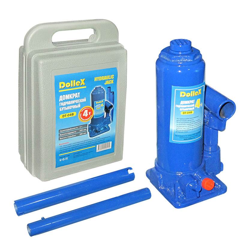 Домкрат гидравлический бутылочный  Dollex DT-04B (4,0 т) 200-380 мм в кейсе