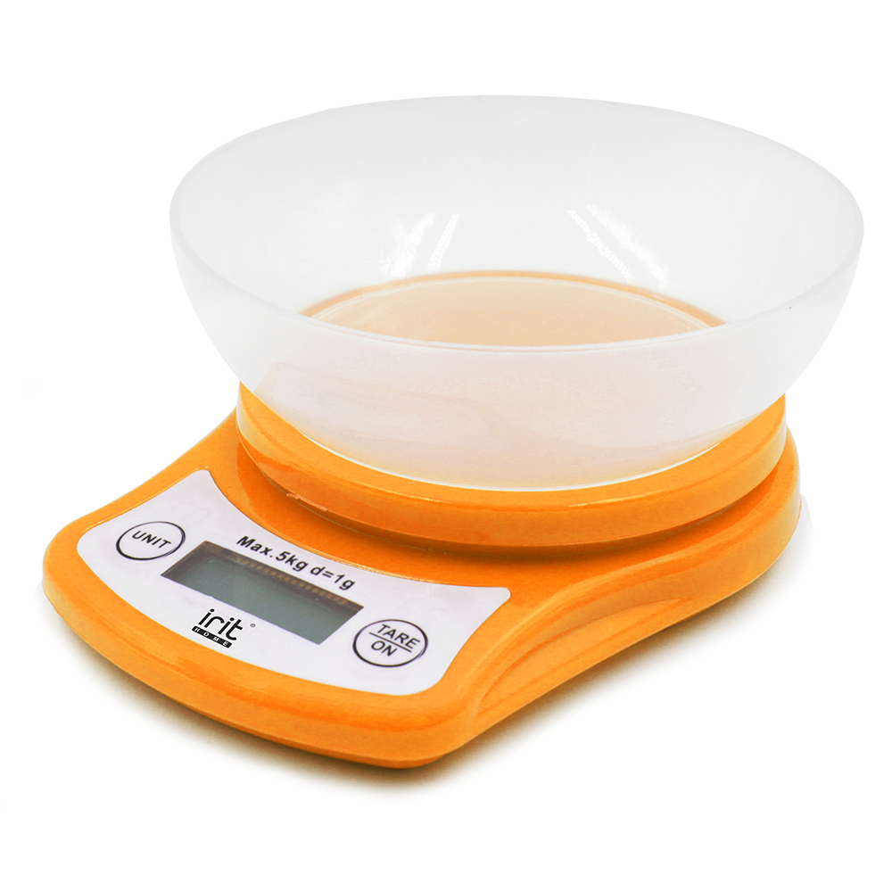 Весы кухонные IRIT IR-7116 оранж (электронные, 5кг/1гр)