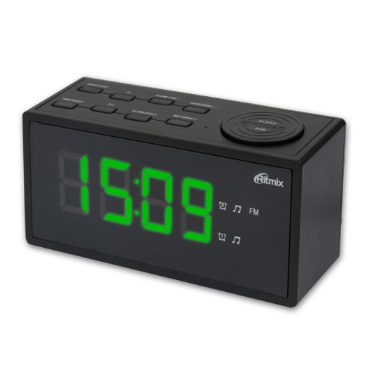 Радиобудильник Ritmix RRC-1212 BLACK (дисплей 3 см, расширенныйFM, Кварц.стабилизатор, 220В/батар)