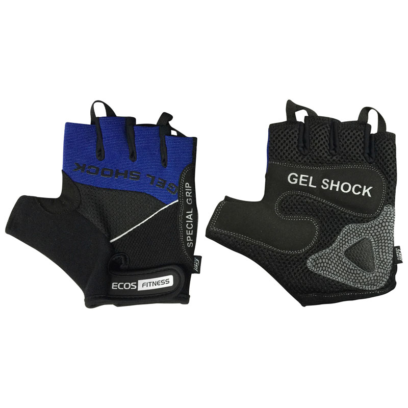 Перчатки для фитнеса ECOS 2117-BXL, цвет: черный+синий, размер: XL