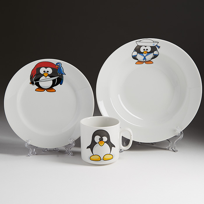 Набор дет.посуды  3 предмета 6С2552Ф34 ф. 653 "Идиллия" "Пингвинчики" (10)