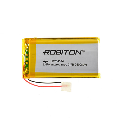 Акк  литиевый ROBITON LP704374 литий-полимер 3.7В 2500мАч 7х43x74мм PK1