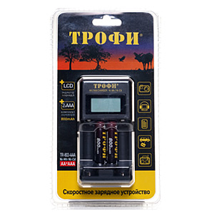 Зар уст ТРОФИ TR-803 AAA LCD скоростное+2 HR03 800mAh