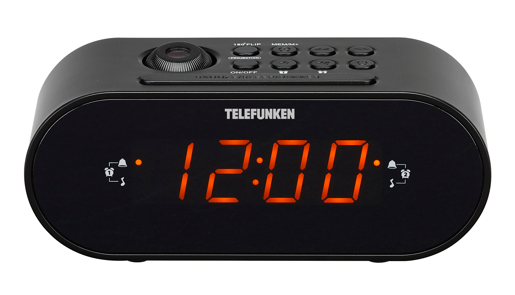 Радиочасы Telefunken TF-1506 (черный с янтарным) с проектором