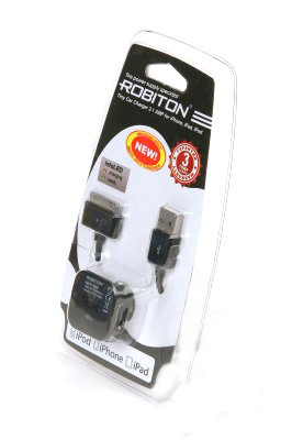 Зар уст Robiton Tiny Car Charger 2.1A iPhone/iPad BL1 Авто ЗУ + шнур App02
