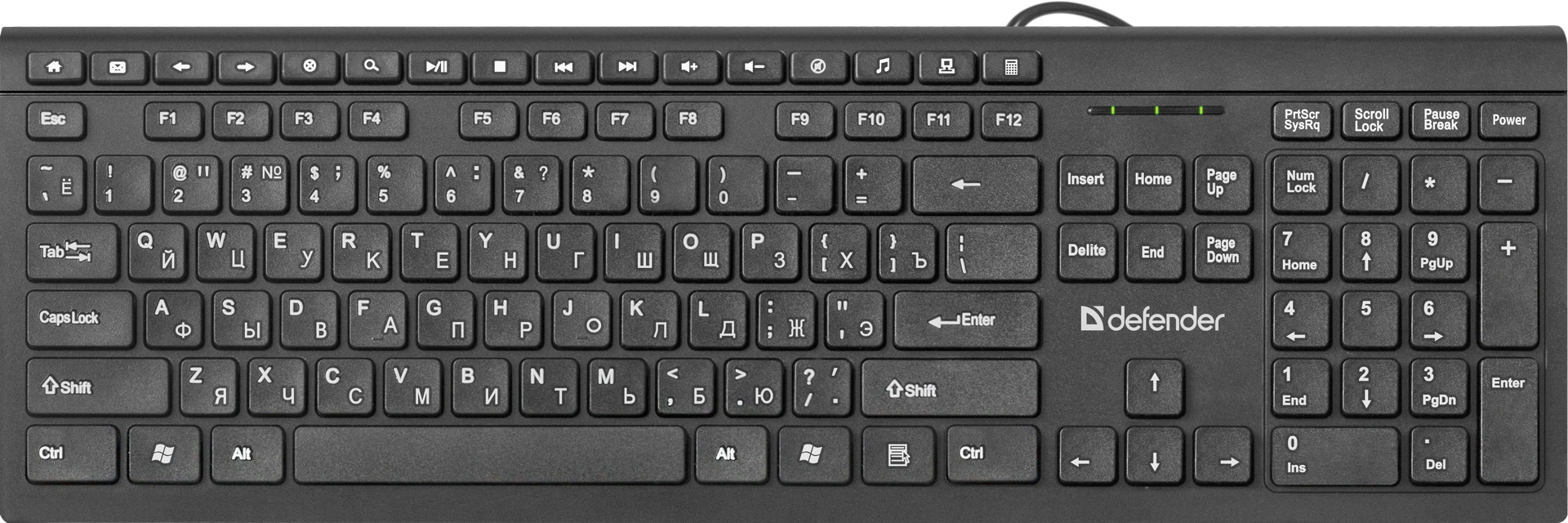 Клавиатура DEFENDER BlackEdition SВ-550RU (Черн)мультимедиа