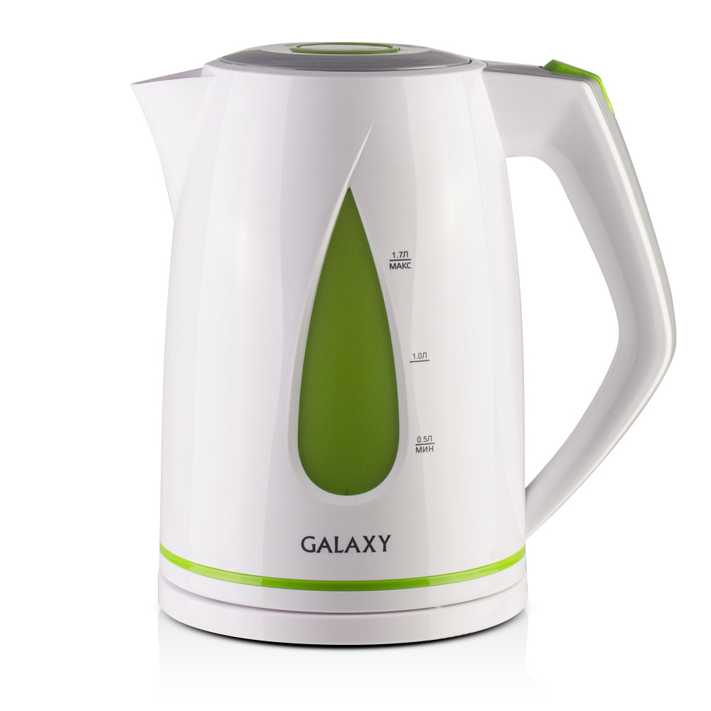 Чайник Galaxy GL 0201 зеленый 2,2кВт, 1,7л, скр нагр элемент, съемн фильтр (12/уп)
