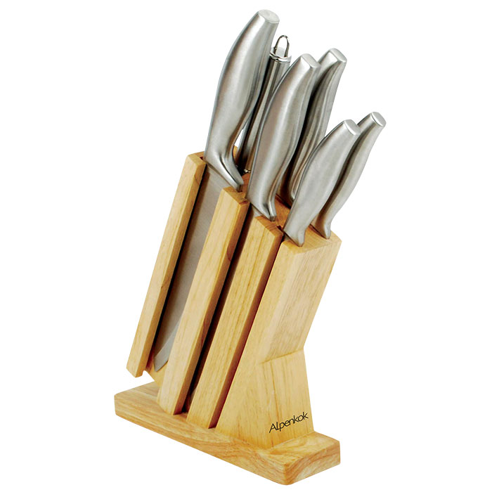 Набор ножей Alpenkok AK-2086 7 пр. на деревянной подставке (нерж.сталь) (6)