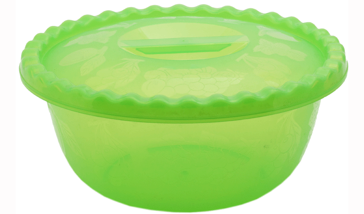Миска 3л пластик с крышкой М1316 круглая салатовый