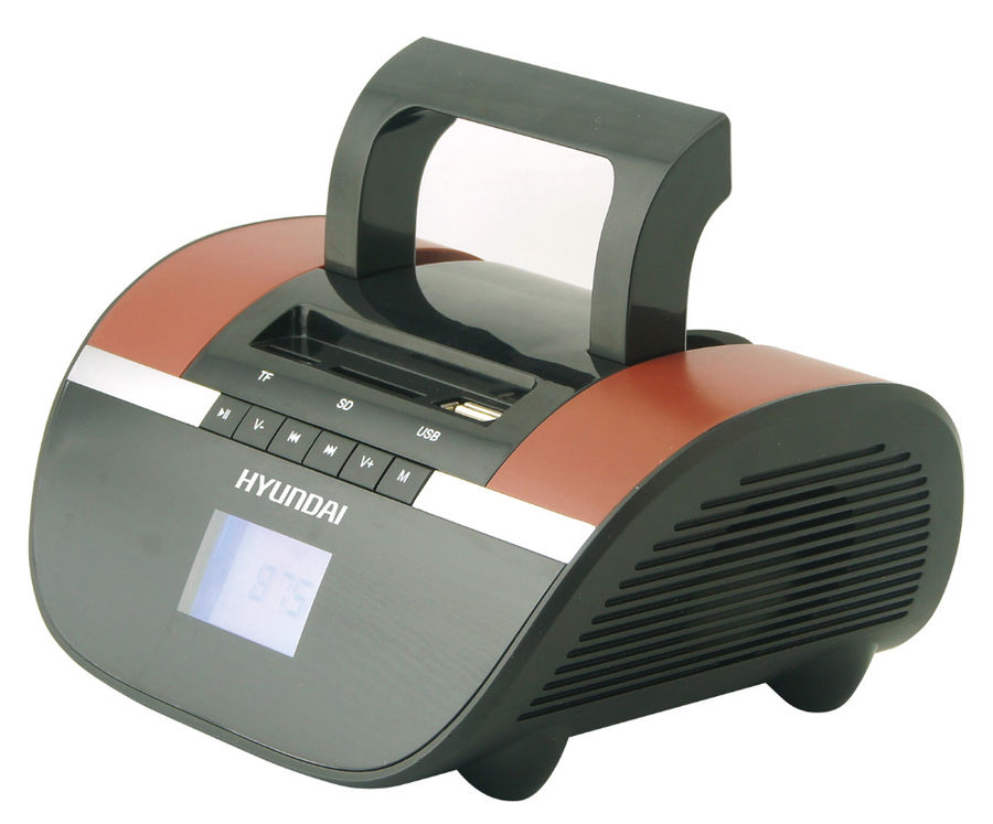 Магнитола Hyundai H-PAS240 черный/коричневый (6Вт MP3 FM(dig) USB/SD)
