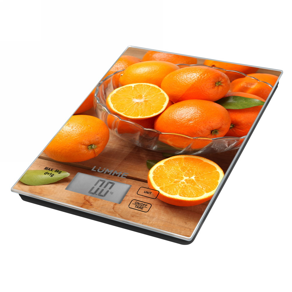 Весы кухонные LUMME LU-1342 апельсиновый фреш (прямоуг, электронные, 5 кг/1г) 12/уп