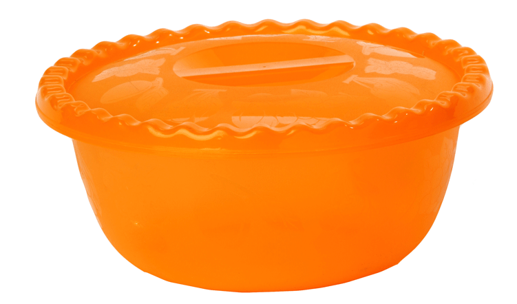 Миска 5л пластик с крышкой М1317 оранжевый (20/уп)