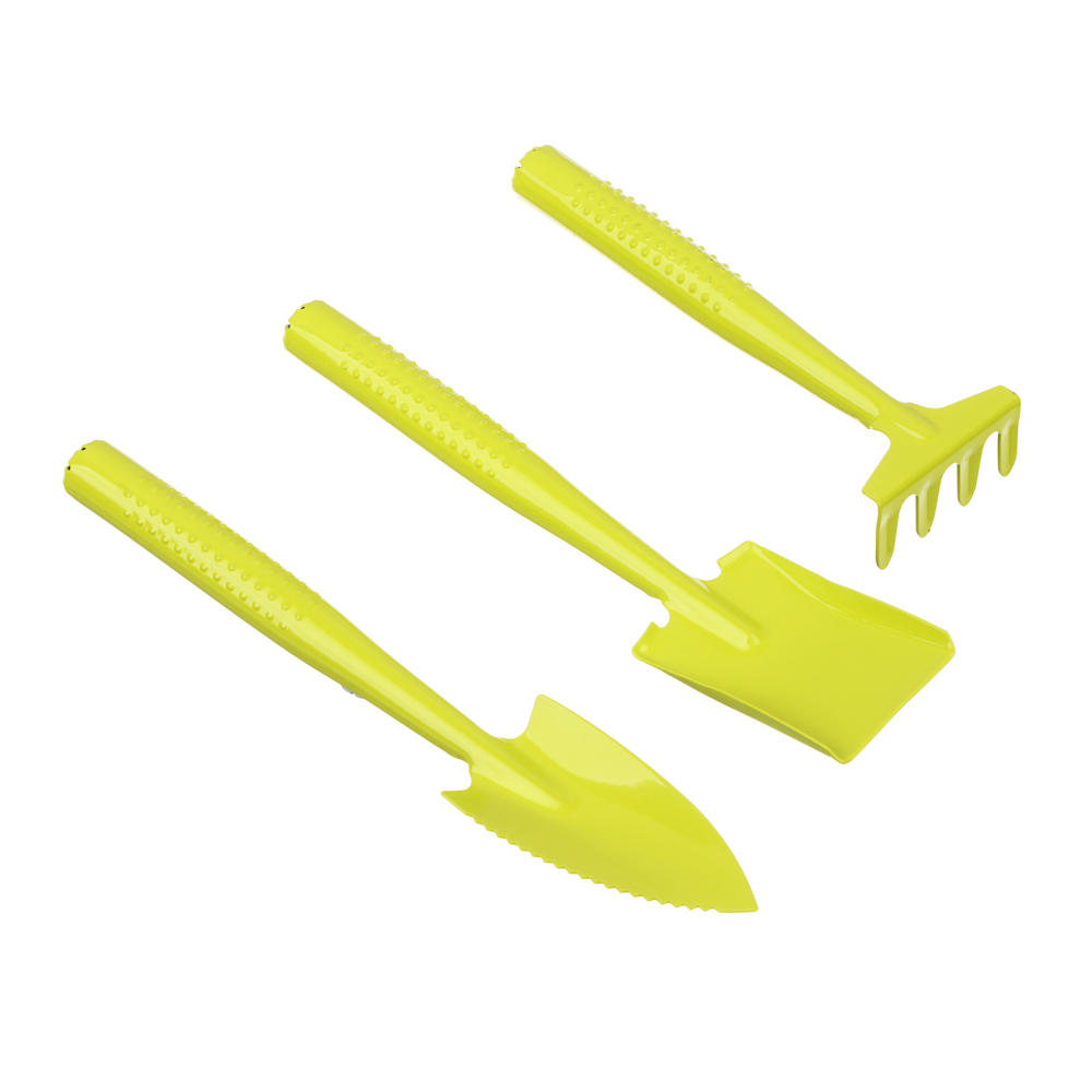 Набор садовых инструментов, 3шт (грабельки-1шт, лопатка-2шт), металл