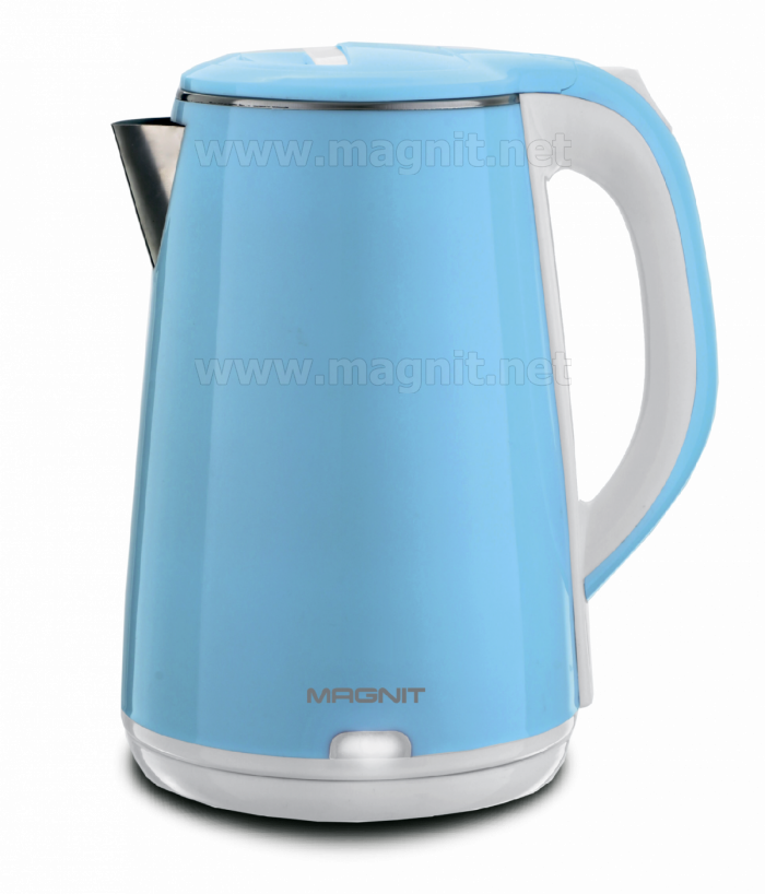 Чайник Magnit RMK-3303 двойные стенки нерж.+пластик голубой 2,2л 2.2кВт