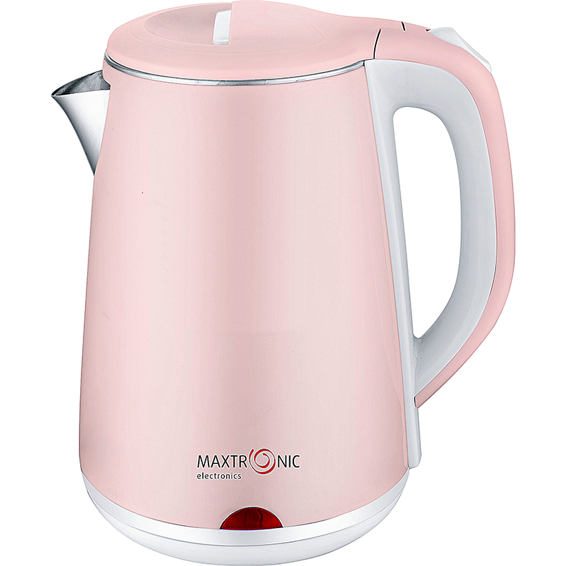Чайник MAXTRONIC MAX-321 св розовый (2л, двойн стенки, колба нерж, диск 1,8кВт) 12/уп
