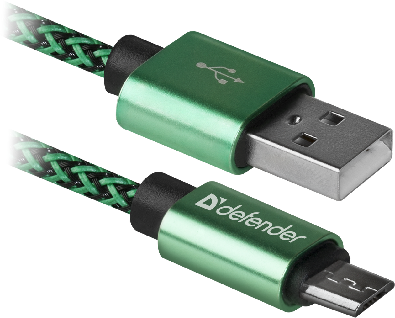 Кабель USB08-03Т PRO USB 2.0 зеленый, AM-MicroBM, 1м, 2,1А DEFENDER