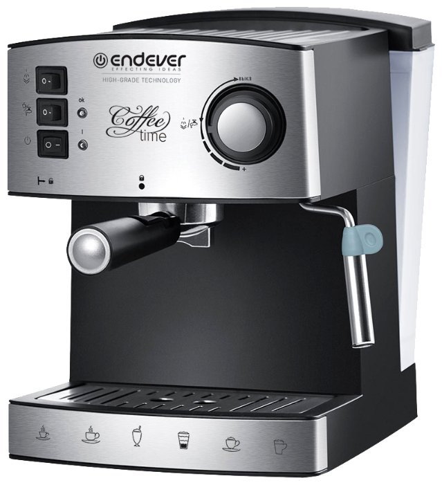 Кофеварка рожкового типа Endever Costa-1060, объем-1,6л, 1000Вт, материал- нержавею