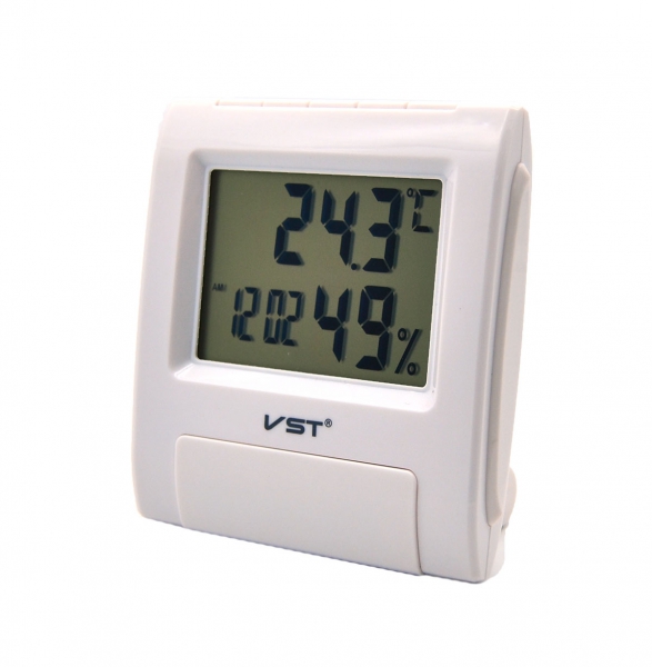 Часы будильник VST-7090S БЕЛЫЕ (температура, влажность)