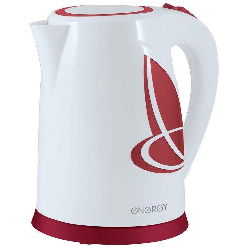 Чайник ENERGY E-211 бело-красный  (1,8 л, диск) 8шт/уп