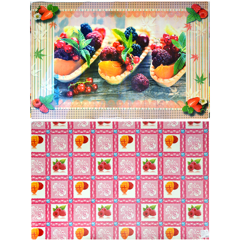 Термосалфетка Grace 118*78 TC-02-33B тосты с ягодами, фрукты в клетке,  полипропилен, двусторонняя