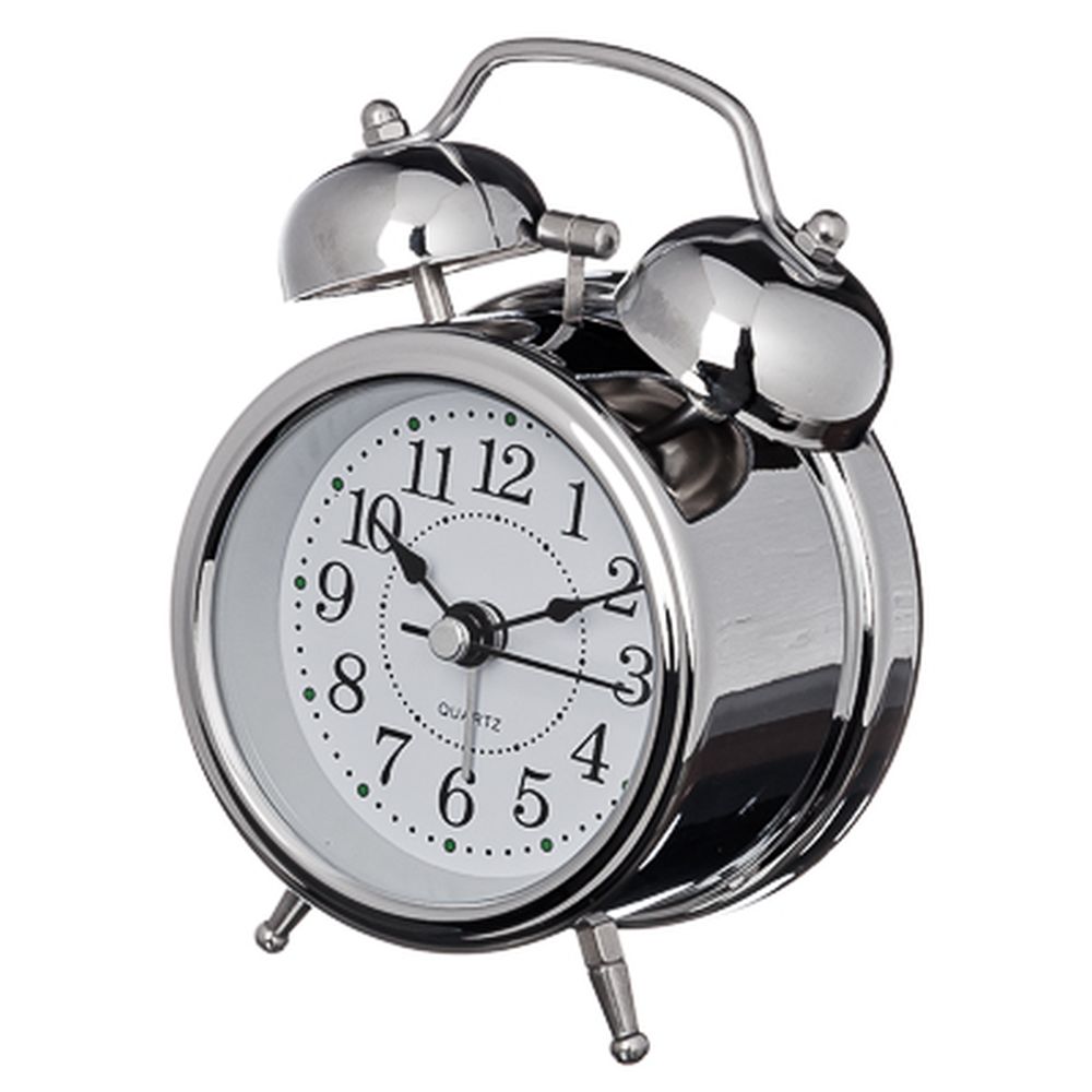 Часы будильник "Хром", электронные, металл, стекло, 12х8,5х5см, 1хАА
