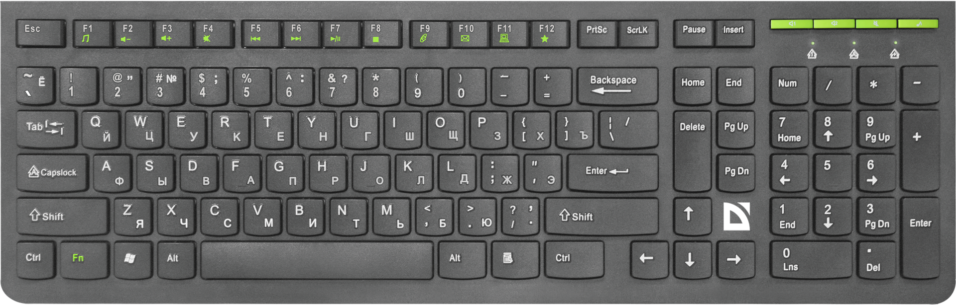 Клавиатура беспр.DEFENDER UltraMate SM-536RU, черный , мультимед.