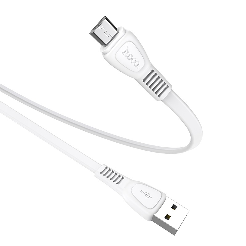 Кабель USB - micro USB HOCO X40 Белый  2.4A,1м плоский
