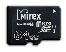 Пам.MicroSDXC, 64Gb Mirex (Class 10 UHS-I) без переходника
